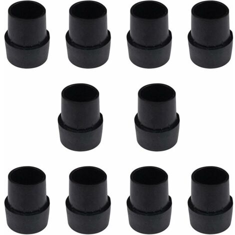 Lot de 10 embouts de pied de trampoline en caoutchouc antidérapant facile à installer - Accessoires de trampoline solides en latex pour pieds ronds de 2,5 cm - Noir (1/5)