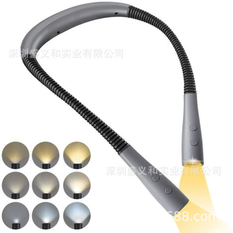 LED Neck Reading Light, Book Light for Reading in Bed, 3 Colors, 6 Brightness Levels (1/5)
