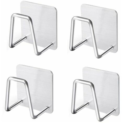 4 Pcs Porte Éponge,Support Évier De Cuisine, Support Eponge Acier Inoxydable Outil de Cuisine Porte Éponge pour éPonges, Lave-Vaisselle, Brosses à Vaisselle, Boules De Bain (1/5)