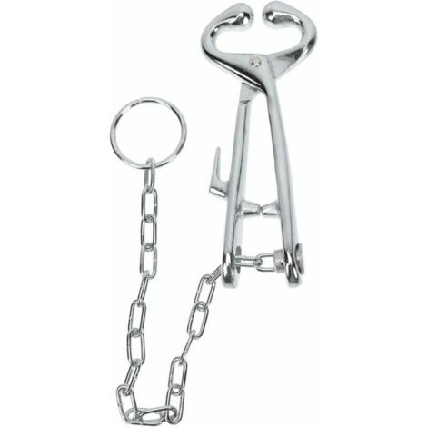 Pinces Nez de Bétail en Acier Au Carbone Bull Cow Nose Nose de Bétail Pince de Nez Bovin Clip de Vache Bague Nez de Vache avec Outil de Chaîne de Tirage pour Fournitures d'ouverture (1/5)