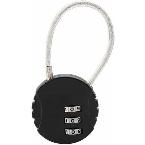 Cadenas de Sécurité, Serrure De Combinaison Cadenas à Code Cadenas de Voyage avec Câble en Acier 3 Chiffres Cadenas à Bagages pour valises et Sacs à Dos aquarium (1/5)