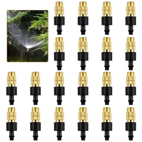 Buses en laiton 20 pièces pulvérisat d'arrosage en laiton réglable buse pulvérisat pulvérisat pour arrosage de jardin et irrigation (1/5)