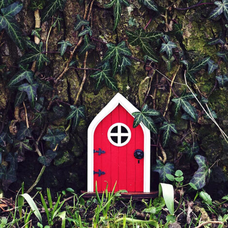 Miniature fée jardin fées porte mystique Gnome maison (1 pièces, rouge)