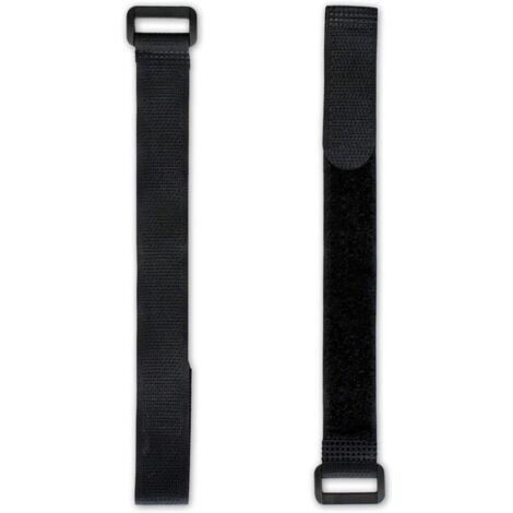 25x bande toison et crochet 20cm avec boucle, noir, 20mm de larg, Sangle auto-agrippant, attache-câble réutilisable en nylon (1/5)