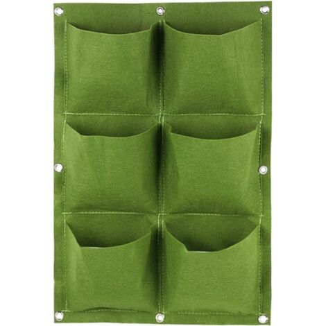 Generic Sac de Plantation Vertical Sac de Plantation de Vie Mural de Pot de Fl Vertical de Jardin de Poche Perméables - Lavables et Pliables,40 x 60 cm, vert (1/5)