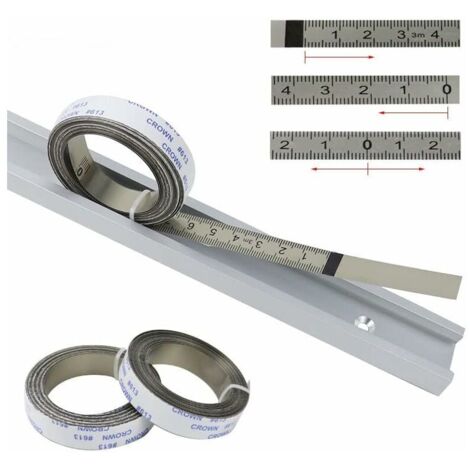 Lauwexe – Règle métrique auto-adhésive 2,5M – Acier inoxydable résistant aux rayures – Largeur 13mm – Mesures précises pour scie à onglet et mètre à ruban - 5M-0-2