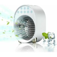 Mini climatiseur portable silencieux – Refroidissement par évaporation – 3 vitesses – Humidificateur d'air – Batterie 3600mAh – Pour espaces confinés