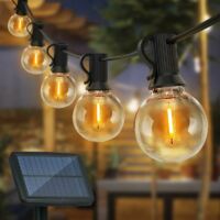 VURAHOME - Guirlande Lumineuse Solaire Extérieure, Guirlande Lumineuse LED Ampoules 10 Guirlandes Solaires Extérieures Résistantes Aux Intempéries, 4 Modes, IP65 Imperméable Guirlande Lumineuse Solair