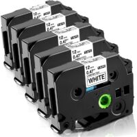 VURAHOME - Fimax Ruban Cassette Compatible Brother Ptouch 1000 Ruban TZe-231 TZe231 12mm 0.47 Noir sur Blanc, Recharge pour Brother P touch 1000 PT-H107 H200 H100LB H110 1005 1280 1010 D210VP (Pack de