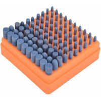 VURAHOME - 100 Pièces Meule de Polissage Meule Montée Pierre pour Outils Rotatifs Dremel Tige 3mm (Bleu)
