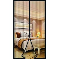VURAHOME - Moustiquaire magnétique pour fenêtre de porte, rideaux de porte magnétiques, moustiquaire en toile, moustiquaire coulissante, moustiquaire magnétique sans perçage (100 x 200 cm, noir)