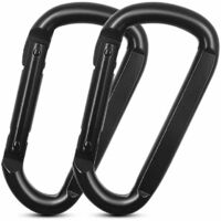 VURAHOME - 2Pcs Mousqueton Mousqueton, Mousqueton En Forme De D, Mousqueton Autobloquant, Mousqueton, Randonnée