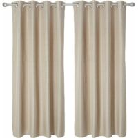 VURAHOME - lot de 2 Deconovo rideau rideaux opaques rideau de fenêtre thermique salon, 140x245 cm (largeur x hauteur), beige