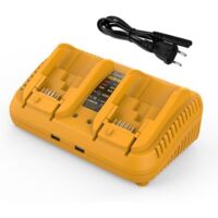 VURAHOME - 12V-18V Chargeur Double Port de Rechange pour Chargeur DCB102 Compatible avec Les Batteries 18V et 12V Max(Batterie Non Incluse)