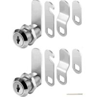 Serrure pour boîte aux lettres, serrure métallique pour armoire, avec cylindre de serrure, 4 clés, 4 plaques de verrouillage différentes pour tiroir de boîte aux lettres, lot de 2 (16 mm)