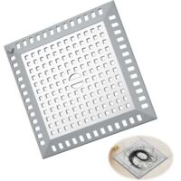 Raccogli-capelli per doccia, 12,2 x 12,2 cm, filtro per lavandino quadrato, scarico anti-intasamento, per bagno e cucina (argento)