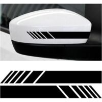 2 PCS Autocollant Réfléchissant pour Rétroviseur de Voiture, Rétroviseur Autocollant de Voiture Bande Réfléchissante, Autocollant Personnalisés Autocollants Bande Latérale Voiture(Noir)