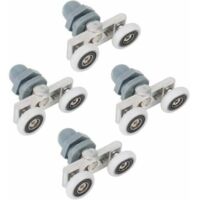 Juego de 4 ruedas para puerta de ducha, duraderas, dobles y deslizantes, para baño, de cristal (23 mm)