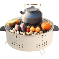 Barbecue portable au charbon de bois – Barbecue de table, barbecue d'extérieur Barbecue fumoir au charbon de bois pour le camping