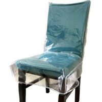 Coprisedie in plastica per sala da pranzo con schienale, coprisedili in PVC trasparente, coprisedie impermeabili per feste, antipolvere e antisporco, dimensioni: 53 x 45 cm (confezione da 4)
