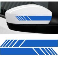 2 PCS Autocollant Réfléchissant pour Rétroviseur de Voiture, Rétroviseur Autocollant de Voiture Bande Réfléchissante, Autocollant Personnalisés Autocollants Bande Latérale Voiture(Bleu)