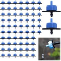 Ensemble de 70 goutteurs d'irrigation, têtes d'arrosage, kits de système d'irrigation goutte à goutte, goutteurs autorégulés pour pelouses, potagers ou parterres de fleurs
