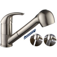 ® Grifo de cocina con ducha extraíble grifo monomando de cocina 2 tipos de chorro a elegir Grifo monomando para lavabo cepillado