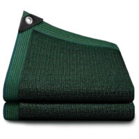 Voile d'ombrage de jardin vert foncé de 3 mètres, robuste et durable, adaptée aux serres, poulaillers, pergolas et auvents.