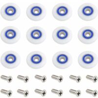 12 pcs Roulette Porte Douche Roulettes pour Porte de Douche Roulette Porte Douche Roues Roulettes de Rechange Roulette Porte Roulette de Douche pour Porte de Douche avec Des Vis,27 mm de diamèt