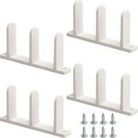 Confezione da 4 guide per pavimento per porte scorrevoli dell'armadio - Guide per pavimento universali in ABS per porte scorrevoli spesse 3,5 cm - Guide per pavimento bianche per porte dell'armadio co