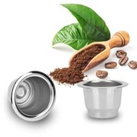 Capsules à espresso réutilisables Capsules à café, Nespresso Capsule de café rechargeable en acier inoxydable à remplir pour Capsules de Café Nespresso Compatible Machine à Café 3,7 X 2,5 cm