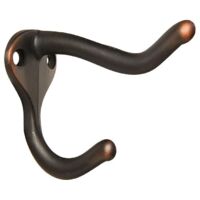 6 PCS Double Claw Bathrobe Hook, Double Coat Hook Wall Hook Bathrobe Hook Heavy Duty Hanger with 12 Piece Screws for Home Coat Hat Hanger Towel Spoon (Red Copper)