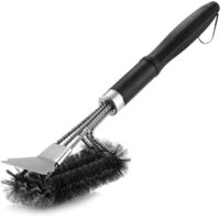 Brosse Barbecue, Brosse Nettoyage Barbecue, 3 in 1 BBQ Brush with Long Handle Cleaning Brush and Scraper,pour Grils à Gaz, Grils à Charbon, Grils de Fumoir, Grils Infrarouges(40.514.5cm)