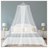 Moustiquaire de lit, ciel de lit, moustiquaire pour lit simple/lit double, moustiquaire pour lit adulte/fille/bébé/enfant, moustiquaire universelle pour lit king size blanche 0,6 x 2,5 x