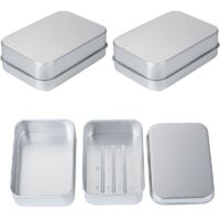 Paquet de 3 porte-savon en aluminium, porte-savon en aluminium avec plaque de vidange, porte-savon de voyage pour le stockage du savon à la maison et en voyage, étanche et résistant à l'h