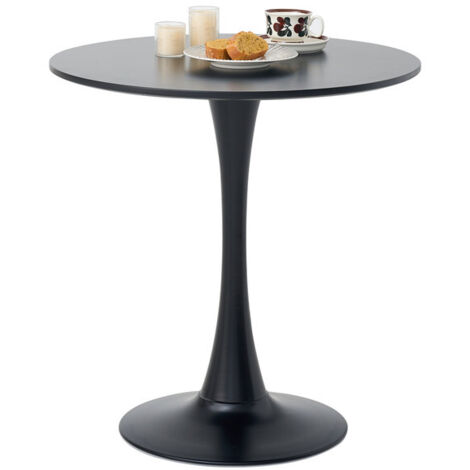 Wokaka – Table à manger ronde 80 cm – Métal noir – Style scandinave – 2 à 4 personnes – Design moderne et élégant