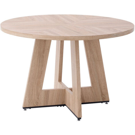 Wokaka – Table à manger ronde 120cm – 4-6 personnes – Bois durable – Hauteur 76cm – Élégante pour salle à manger ou salon