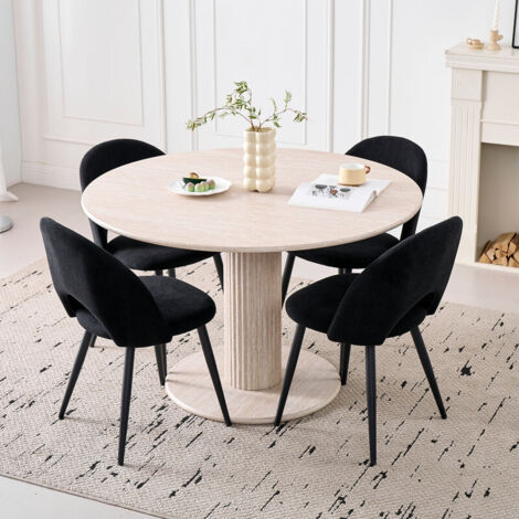 Set De 2, 4 Ou 6 Chaises Modernes Noires Rétro En Bois Et Métal - Neuf, Montage Requis