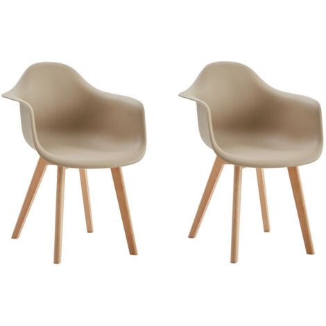 Wokaka Lot de 2 Chaises - Chaises de Table Massif - Chaises de Salle à Manger Scandinaves - Kaki