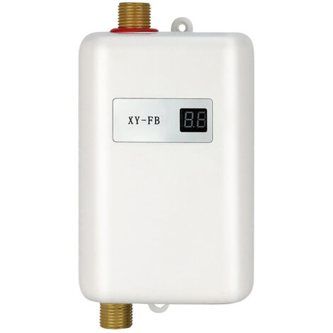 Electric Water Heater 220V-240V/50-60Hz 3800w Instantaneous Water Heater Suitable for Converting Cold Water into Hot Water in Kitchen and Bathroom, Adjustable Water Flow Temperature (White)