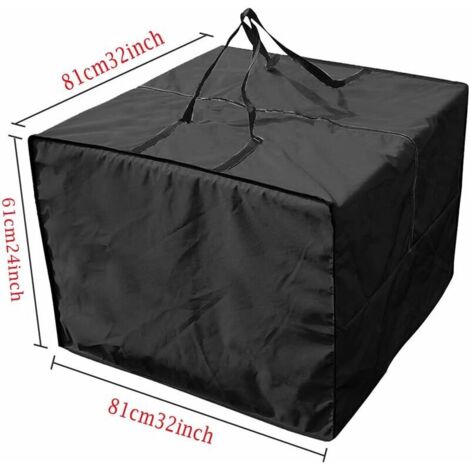 Cushion Storage Bag - Durable 210D Garden Cushion Storage Bag, Zippered Outdoor Cushion Storage Cover with Handles and 81 x 81 x 61cm Capacity (1/5)