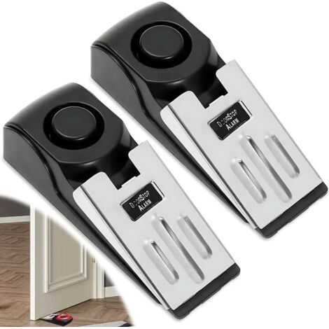 Doorstop with Alarm, Doorstop with Non-Slip Rubber and Alarm, Alarm Wedge for Hotel, Home, and Travel Security (2 Pack) (1/5)