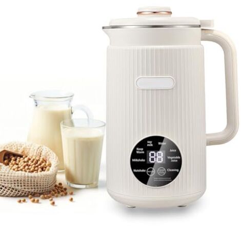 [NEVER USED] Nut milk machine, automatic almond milk machine for homemade plant milk, oat, soy, dairy-free drinks, 8-hour keep-warm function and self-cleaning (white)