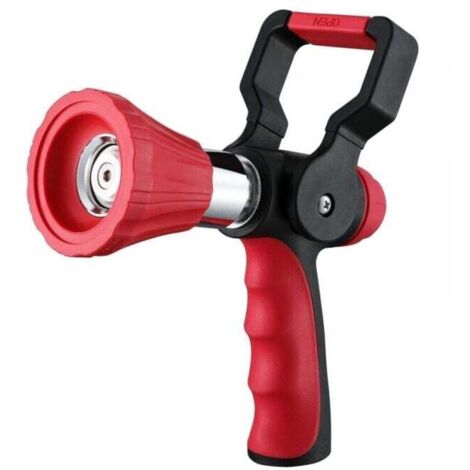 [NEVER USED] High-pressure fire nozzle, robust metal garden hose nozzle with ergonomic push handle and lever grip, adjustable nozzle for watering lawns and gardens (1/4)