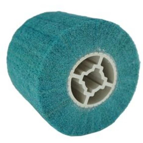 [NEVER USED] Sanding roller brush, nylon brush, sanding sleeves for sanding rollers and satin finishing machines, grit 320, satin finishing roller for wood and metal surface polishing - Ø120x100mm (1/5)