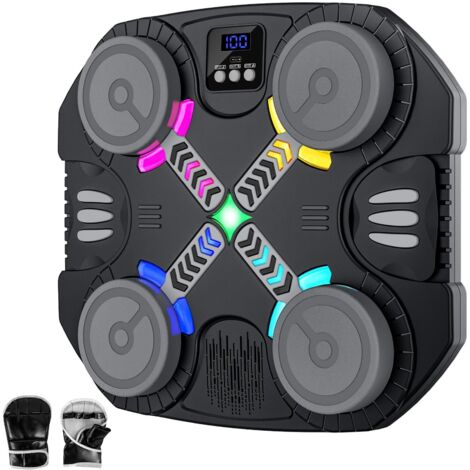 [NEVER USED] Musical boxing machine for children, wall-mounted Bluetooth boxing machine with gloves, light and sound feedback, for boys and girls aged 3 to 12 years
