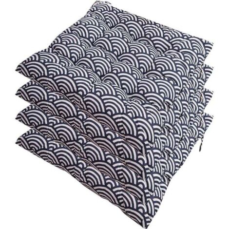 [NEVER USED] Set of 4 Chair Pads, Soft Padded Chair Cushion with Ties, Portable Decoration, Home Office, Multicolor, Soft Seat Cushion 40 x 40 cm (1/3)