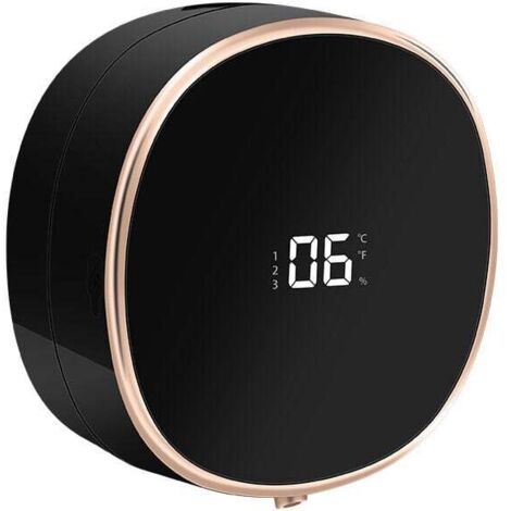[NEVER USED] Automatic foam soap dispenser, wall mounting without drilling, 3 adjustment levels, kitchen and bathroom (black) (1/4)