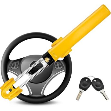 [NEVER USED] Steering Wheel Lock, Car Steering Wheel Locks, Universal Steering Locks, Heavy Duty Anti-Theft Device Fit for Cars, SUVs, Vans, Caravans, 2 Keys (1/5)