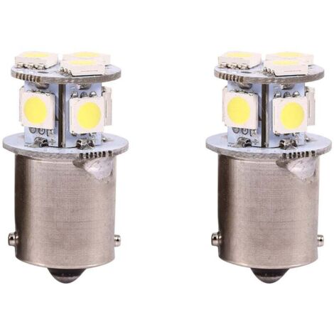 [NEVER USED] 2pcs White BA15S R5W 1156 5050 8SMD LED Car Brake Lights BulbsVehicle Parts & Accessories, Car Parts, External Lights & Indicators (1/4)